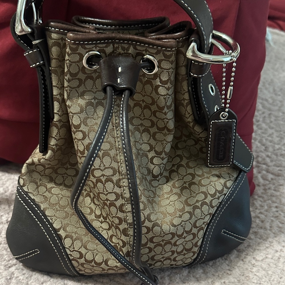 Coach vintage monogram,jacquard  drawstring Crossbody bag - Picture 3 of 11